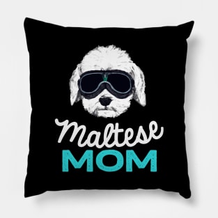 Maltese Mom Vintage Dog Owner Retro Dog Mother Pillow