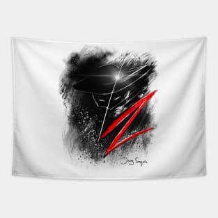 Zorro Black White and red Tapestry