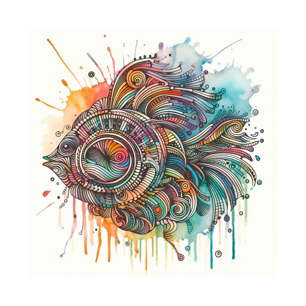 Psychedelic looking abstract illustration of  fish by WelshDesigns