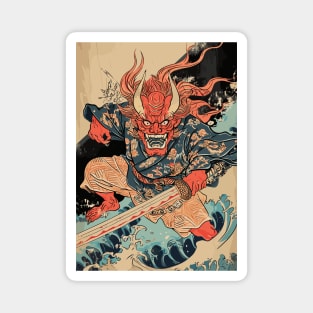 A Japanese Oni Demon Art Magnet