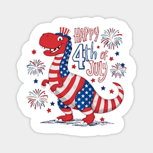 Happy Birthday America t-rex Magnet