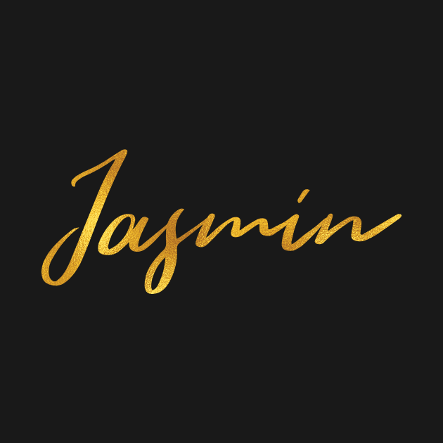 Jasmin Name Hand Lettering in Faux Gold Letters by Pixel On Fire