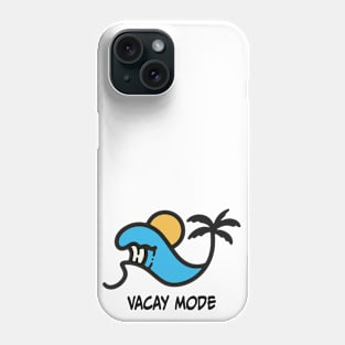 Vacay Mode - Minimalistic Beach Palm Tree Wave Phone Case