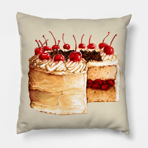 Vanilla Cherry Cake Pillow by KellyGilleran