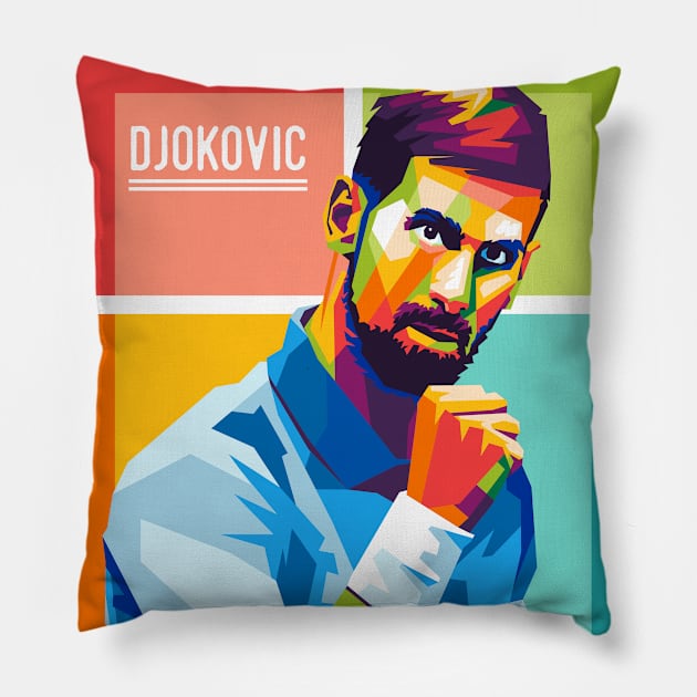 djokovic Pillow by cool pop art house