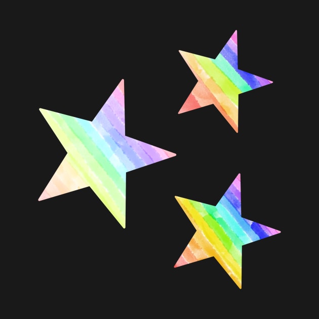 Colourful stripy stars set by JessCarrsArt