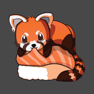 Red Panda Salmon Sushi T-Shirt