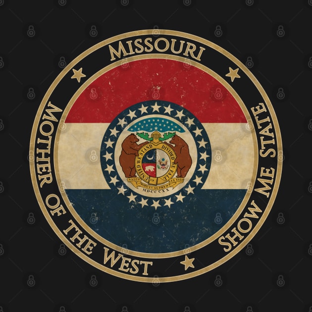 Vintage Missouri USA United States of America American State Flag by DragonXX