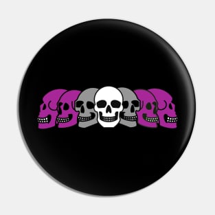 Pride Skulls Graysexual Pin