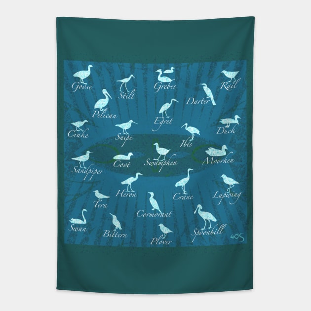 Shorebirds - Blue Tapestry by 40degreesSouth