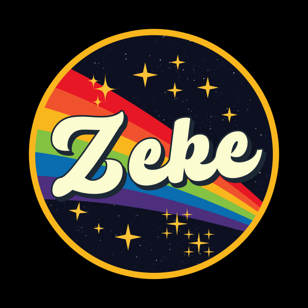 Zeke // Rainbow In Space Vintage Style by LMW Art