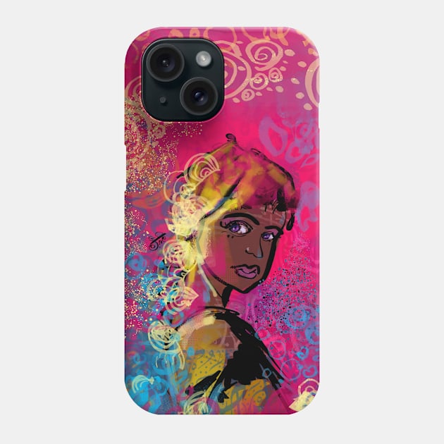 Girl with glowing face Phone Case by florista_designs