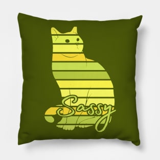 Yellow Sassy Cat Art Pillow