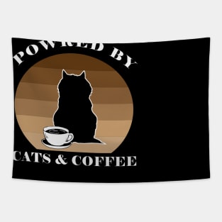 POWRED BY CATS AND COFFEE Tapestry