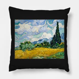 Wheat Field with Cypresses (1889) by Vincent Van Gogh. Pillow