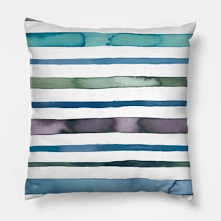 Nautical Sea Stripes Blue Pillow