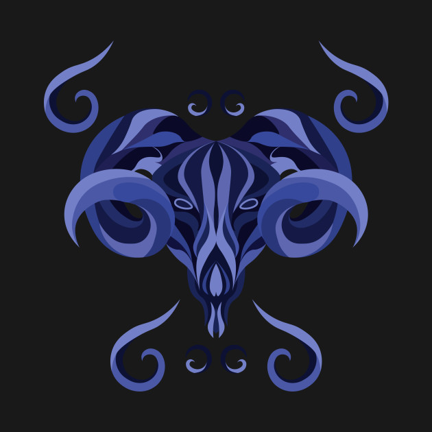 Aries Zodiac Sign - Blue - Aries - T-Shirt | TeePublic