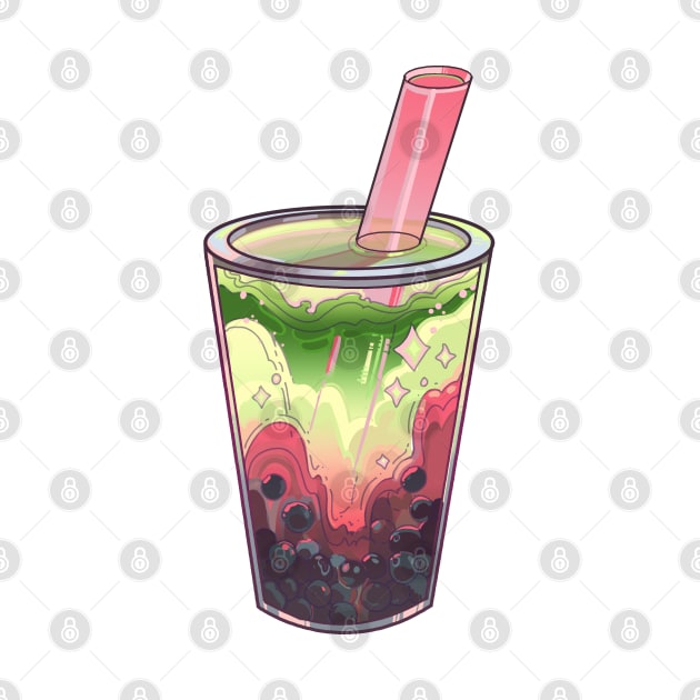 Strawberry Matcha Boba by evumango