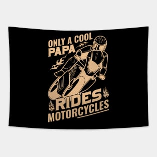 Only cool dads rides motorcycles Tapestry