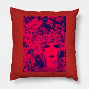 RED ART DECO FLAPPER COLLAGE Pillow