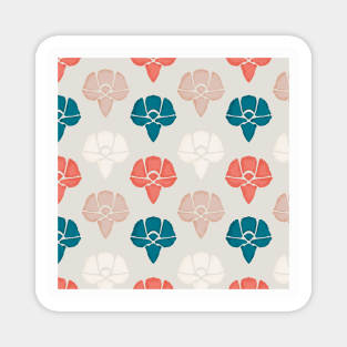 Pastel Blossom: A Tranquil Blue Floral Symphony Magnet