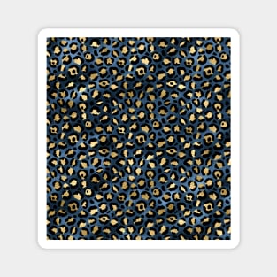 Blue and Gold Leopard Magnet