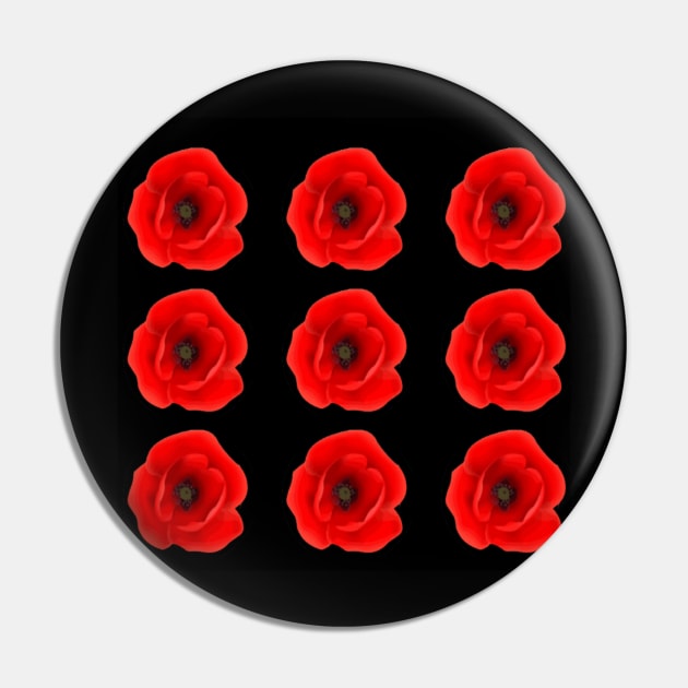 RED POPPY GRID Pin by Pencil Pusher