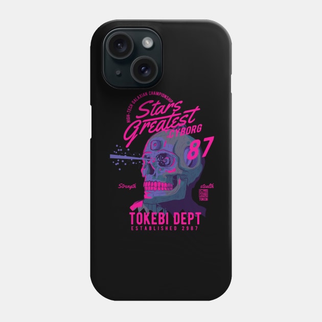 2987 Super Cyborg Skull Phone Case by TOKEBI