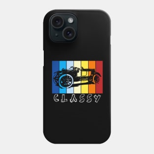 Ride in Style with our Old Retro Classy Car - A Kaleidoscope of Color! Phone Case