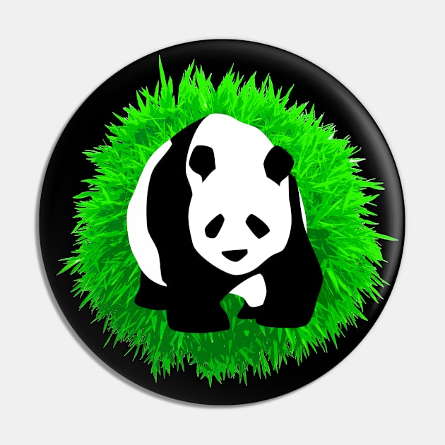 🐼 Cute Panda Illustration, Posed in front of a Bamboo Tree Pin by Pixoplanet