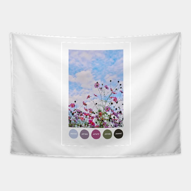 Wildflower Power Color Palette [Dots] Tapestry by tessiaphoto