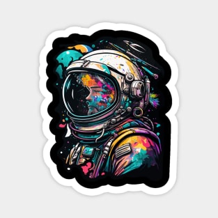 Astronaut in Space Colorful Vibrant Psychedelic Magnet