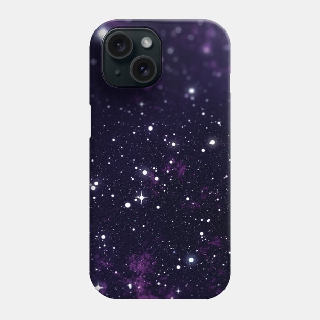 Purple and Black Galaxy Stars Phone Case by squeakyricardo