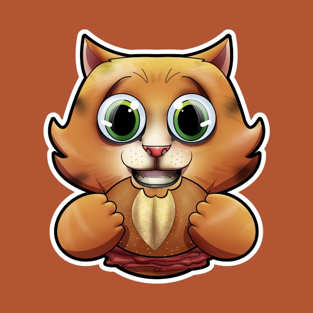 SNAX Kitten eating sandwich by SilverBaX