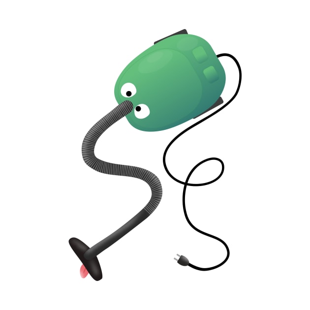 Cute vacuum cleaner cartoon humour by FrogFactory