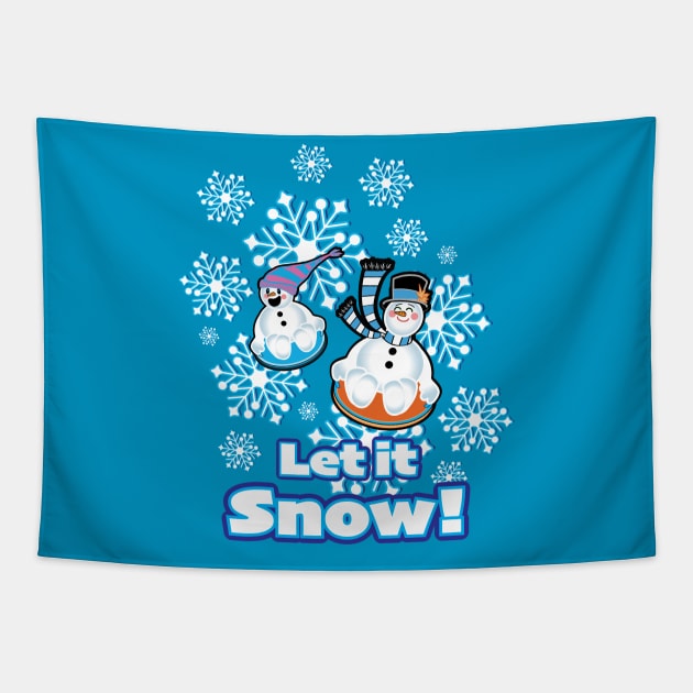 Let it Snow! Snowman snowday Tapestry by BeebusMarble