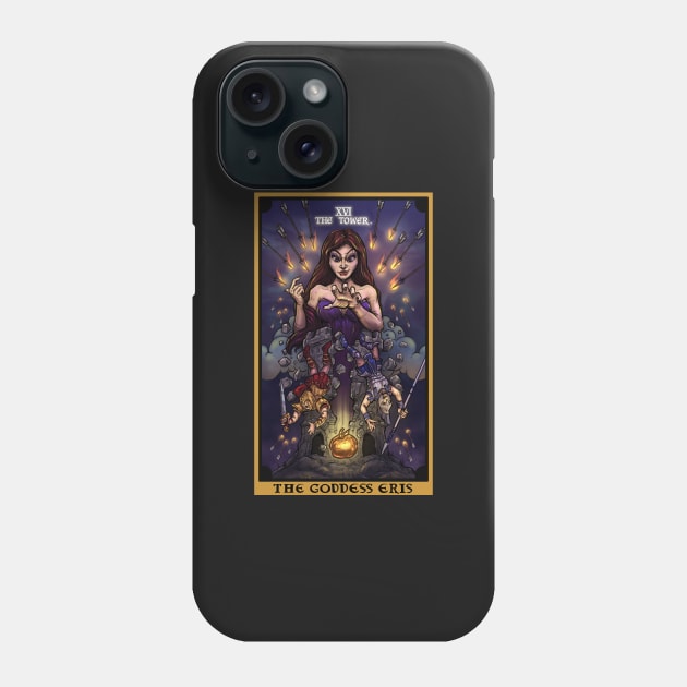 The Goddess Eris The Tower Tarot Card Phone Case by TheGhoulishGarb