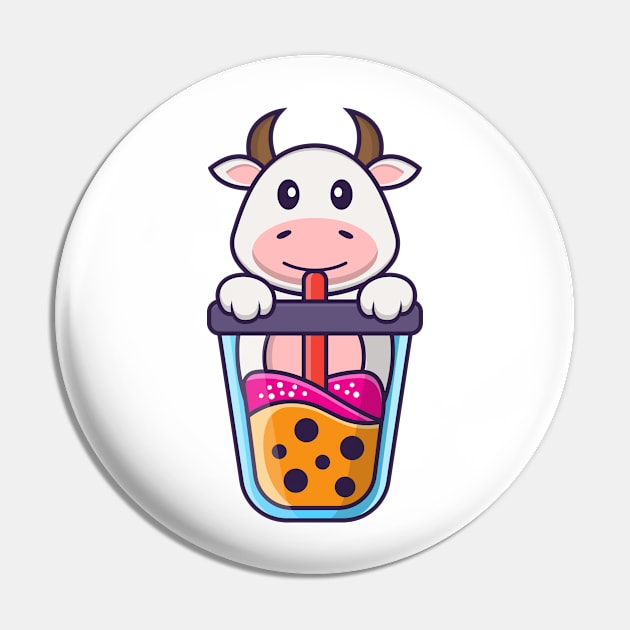 Cute cow Drinking Boba milk tea. Pin by kolega