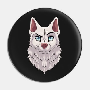 Confident / Cocky Expression White Husky Pin