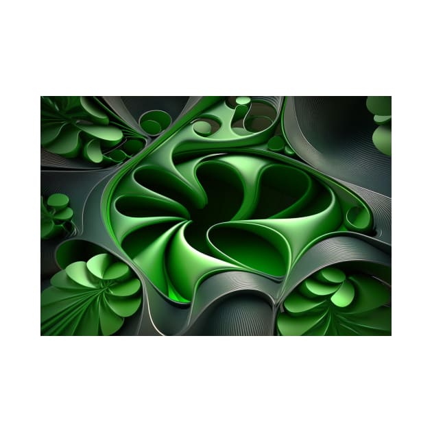 St Patricks Day Artwork - Green abstract artwork by Unwind-Art-Work