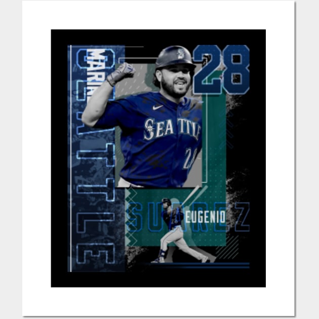 Eugenio Suarez Baseball Paper Poster Mariners