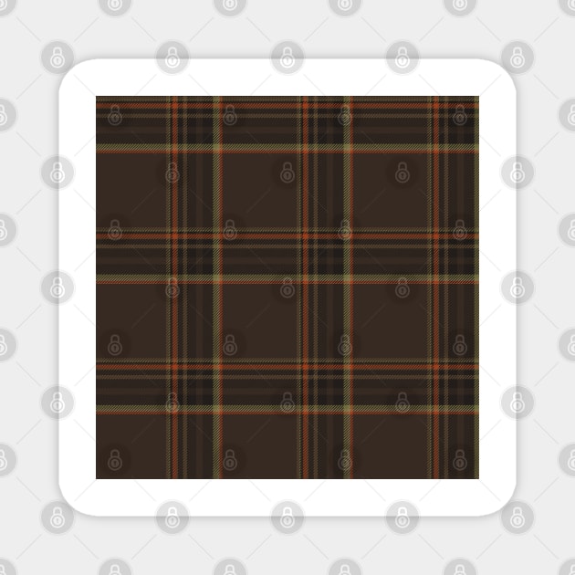 Brown Orange and yellow Tartan Plaid Pattern Magnet by teezeedy