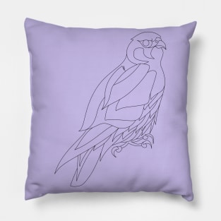 peregrine falcon line art ecopop Pillow