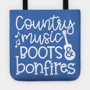 Country Music Boots and Bonfires Guitar Cute Tote