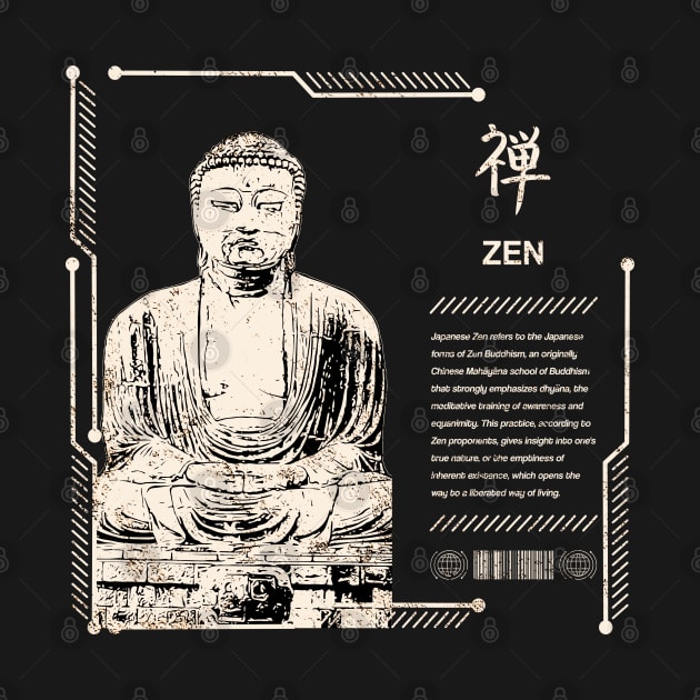 Japanese Zen Buddhism Spiritual Meditation Kanji Characters 649 by dvongart