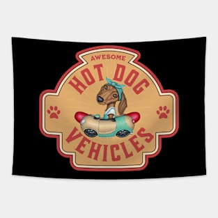 Awesome Dachshund Hot Dog Vehicles Tapestry