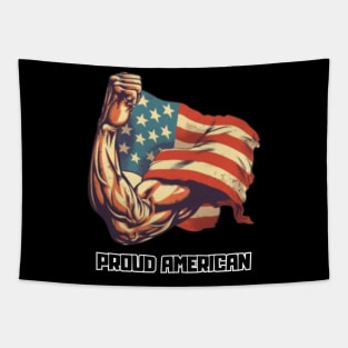 Proud american, biceps, american flag, bodybulding Tapestry