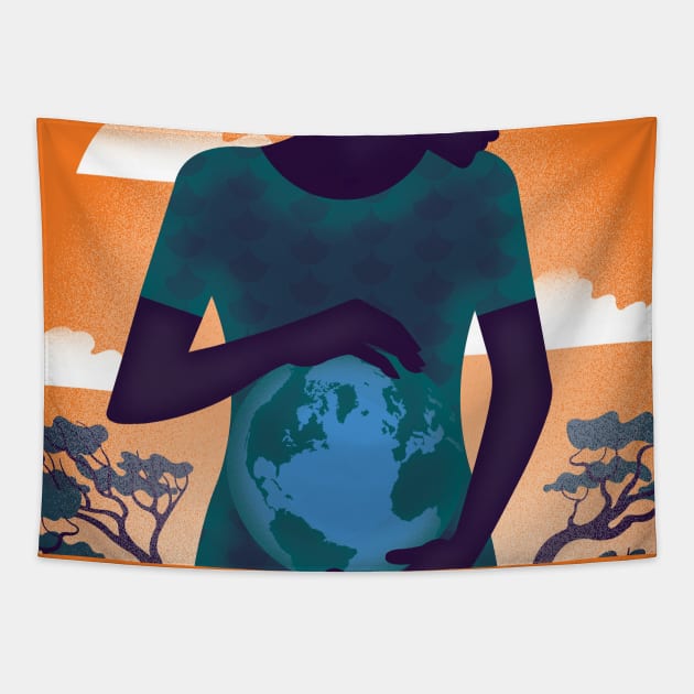 Mother Earth Tapestry by Neil Webb | Illustrator