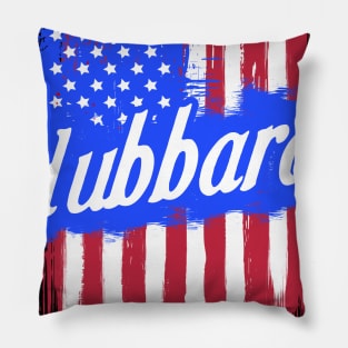 American Flag Hubbard Family Gift For Men Women, Surname Last Name Pillow