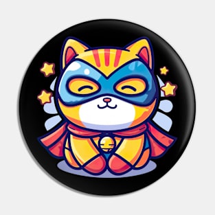 Superhero Kawaii Cat Pin